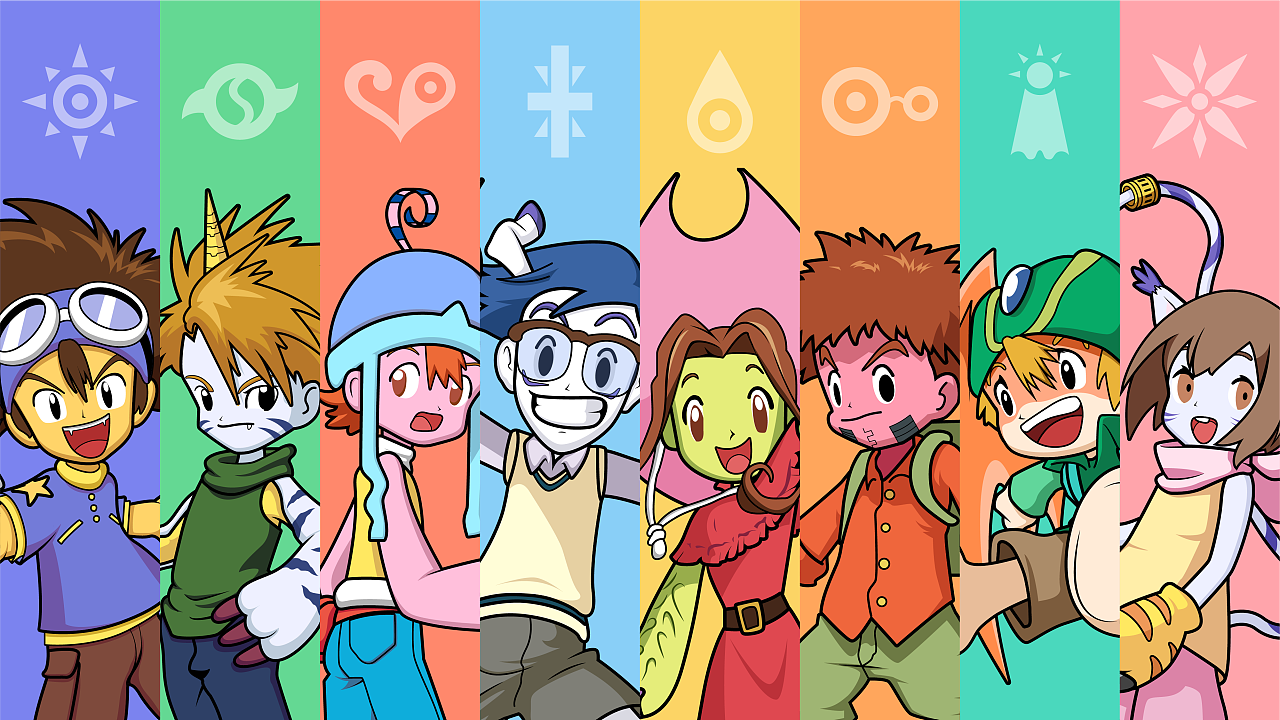 把人物与数码宝贝做了一个结合,哈哈哈～数码宝贝是我童年最喜欢的