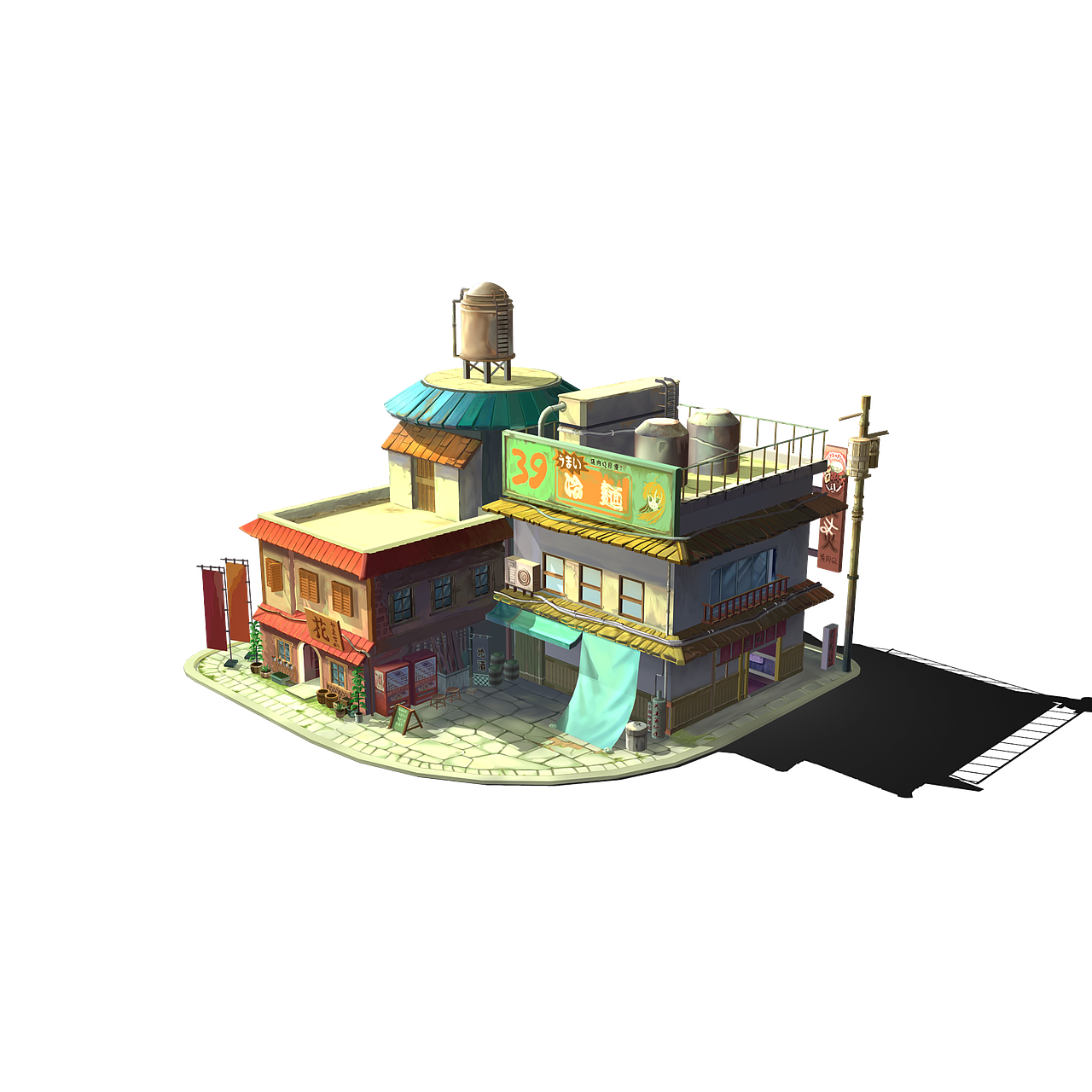 3转2手绘火影木叶村烧烤店场景（图ZMzk0NzUxMzI=） - 场景 - 站酷设计师poseidon7391原创素材 - 站酷ZCOOL