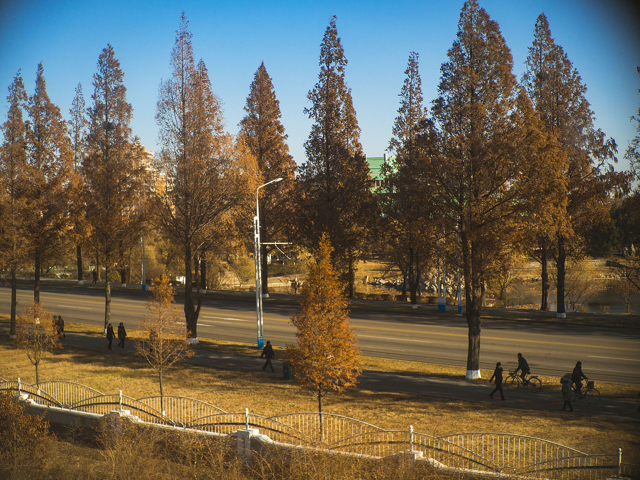 平壤市的早晨,是金色的。