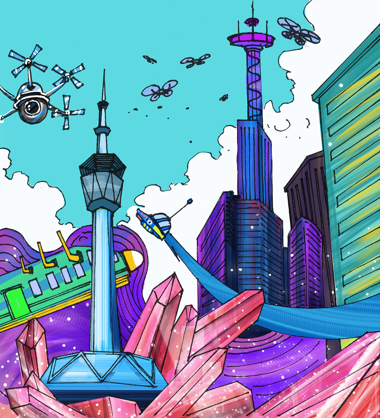 丝绸路上的未来（图ZMTI5NDg1NzA4） - 商业插画 - 站酷设计师阿三的先生原创素材 - 站酷ZCOOL