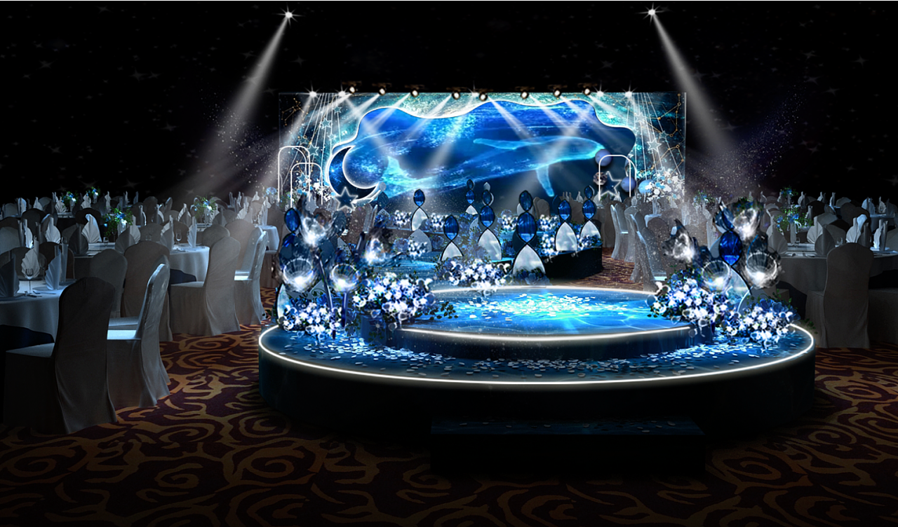 蓝色海洋星空主题婚礼|空间|舞台美术|shiyuan野子 - 原创作品 - 站酷