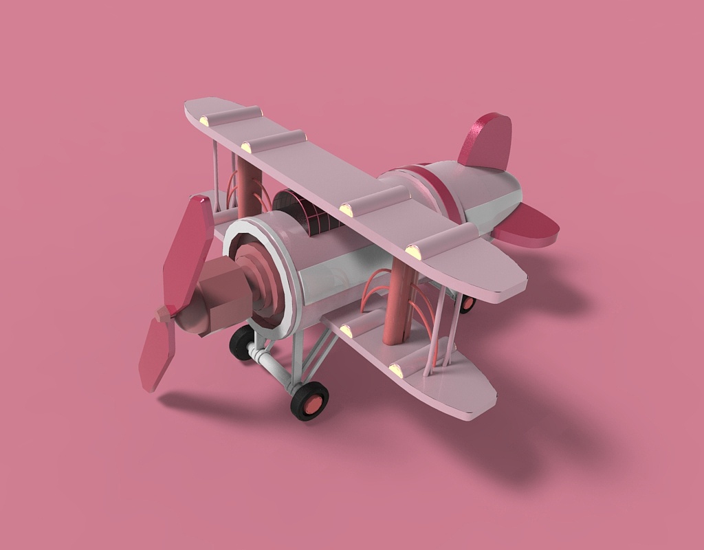 复古小飞机|三维|机械/交通|Oswald0817 - 原创作品 - 站酷 (ZCOOL)