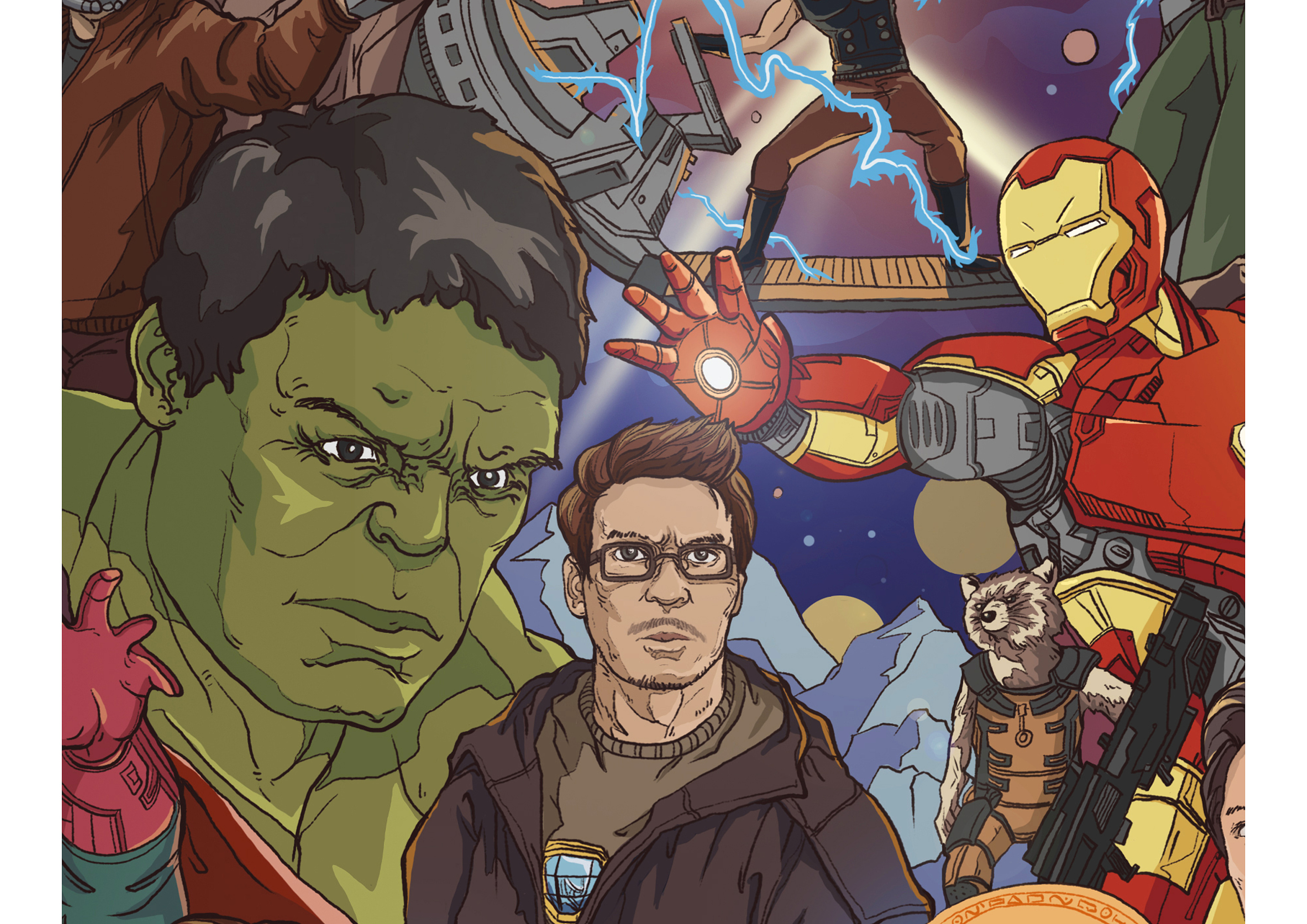 《复仇者联盟3》手绘电影海报