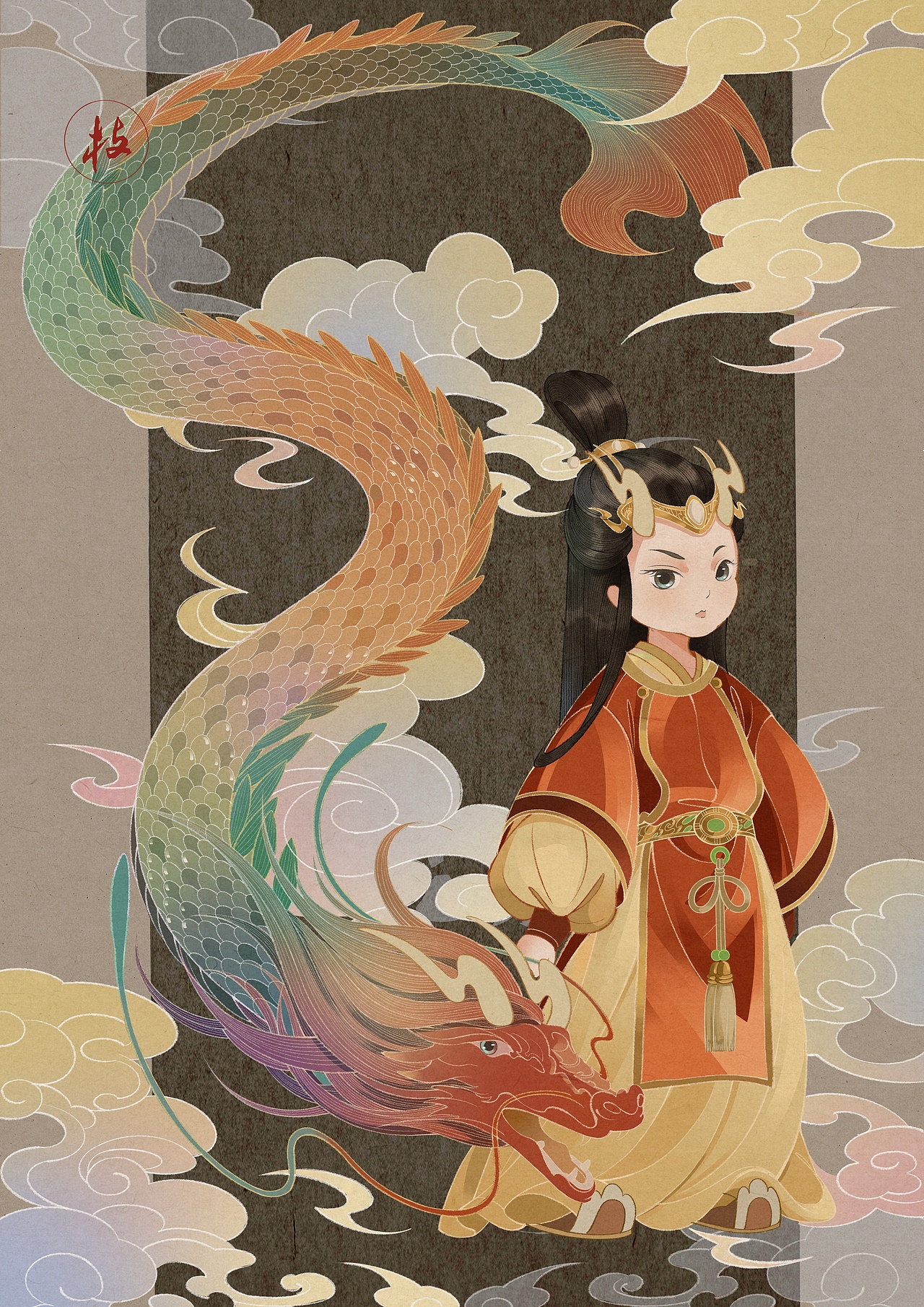 龙年门神（图ZMzM3MDA2NTgw） - 艺术插画 - 站酷设计师枝_枝原创素材 - 站酷ZCOOL