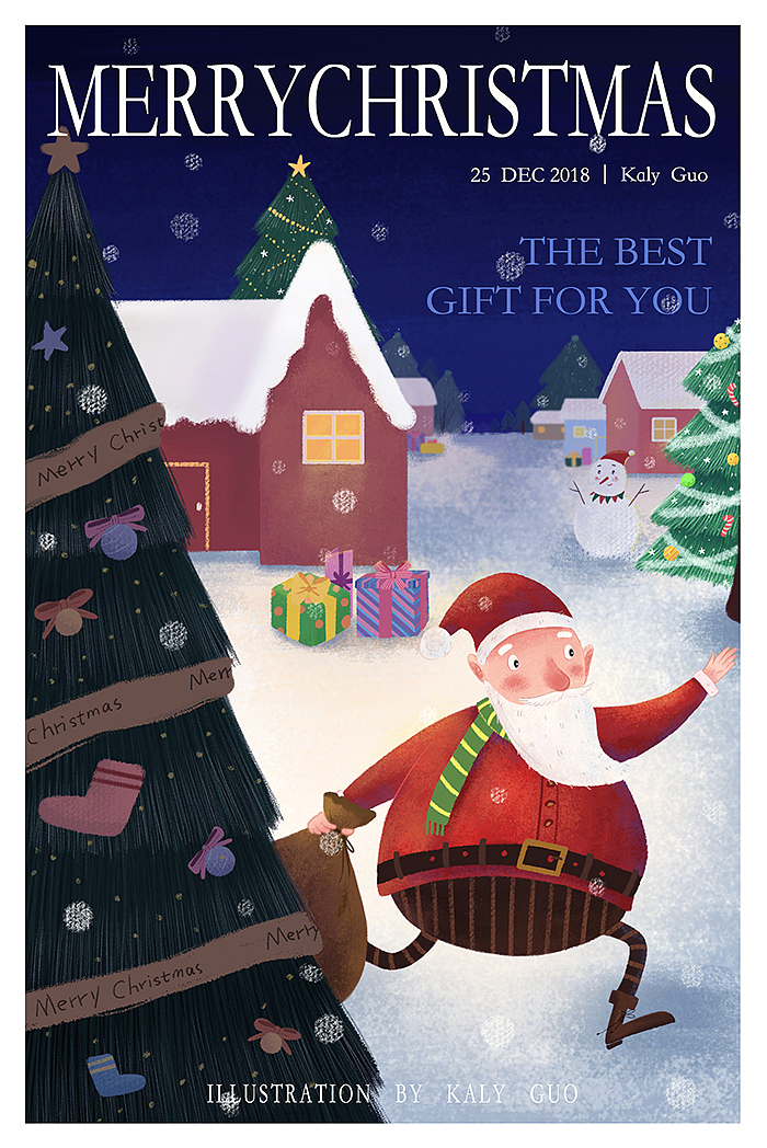 提前说声圣诞快乐（图ZMTM5MDA0ODA4） - 商业插画 - 站酷设计师郭豆豆doudou原创素材 - 站酷ZCOOL