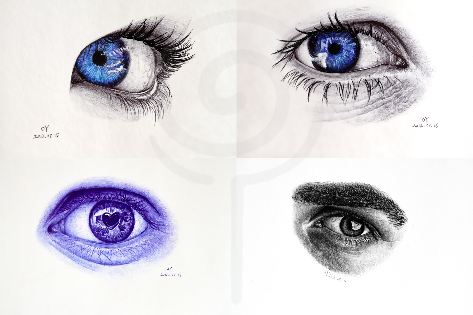 oy圆珠笔画:眼睛