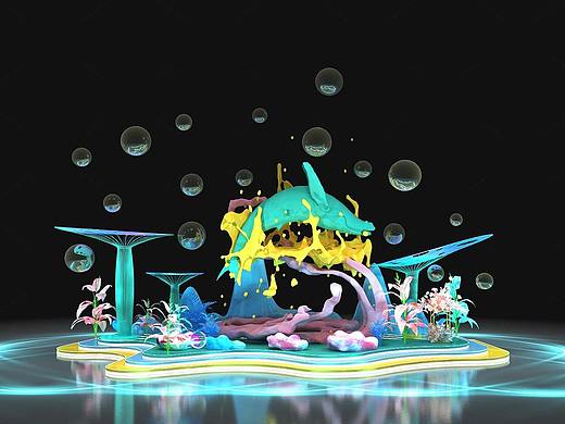 海洋元素五彩缤纷吊饰美陈装饰