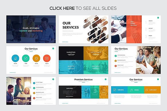 60页扁平化商务通用PPT模板