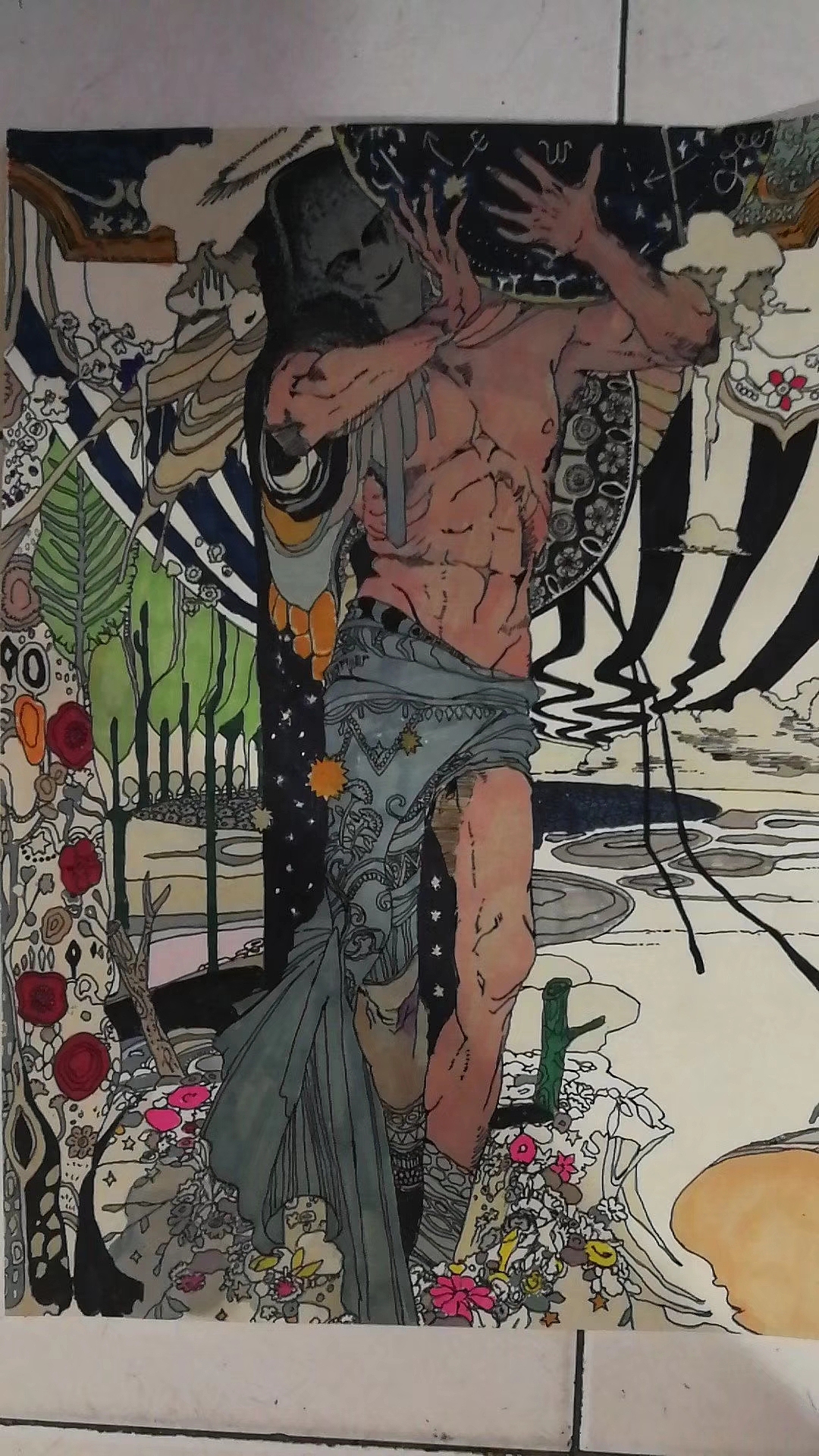 托起宇宙的阿特拉斯（图ZMTYzMTg5NTI4） - 绘画 - 站酷设计师小艺君原创素材 - 站酷ZCOOL