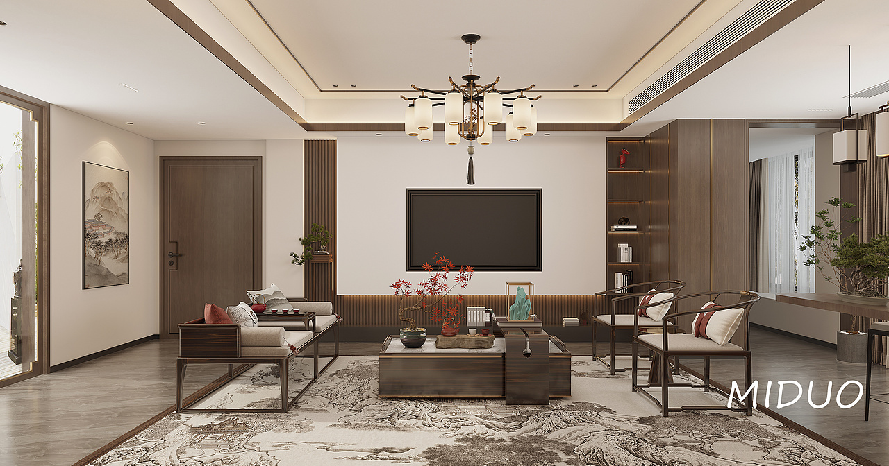 新中式 | 江南水墨与徽派建筑的融合（图ZMzU1MDkwMjg0） - 商业空间设计 - 站酷设计师米米米朵丶原创素材 - 站酷ZCOOL