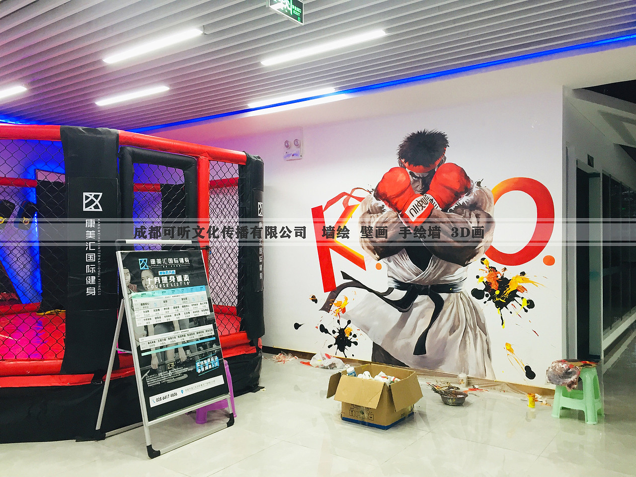室内墙绘，健身房彩绘（图ZMzAxMTE1MzQ0） - 绘画 - 站酷设计师会有时艺术原创素材 - 站酷ZCOOL