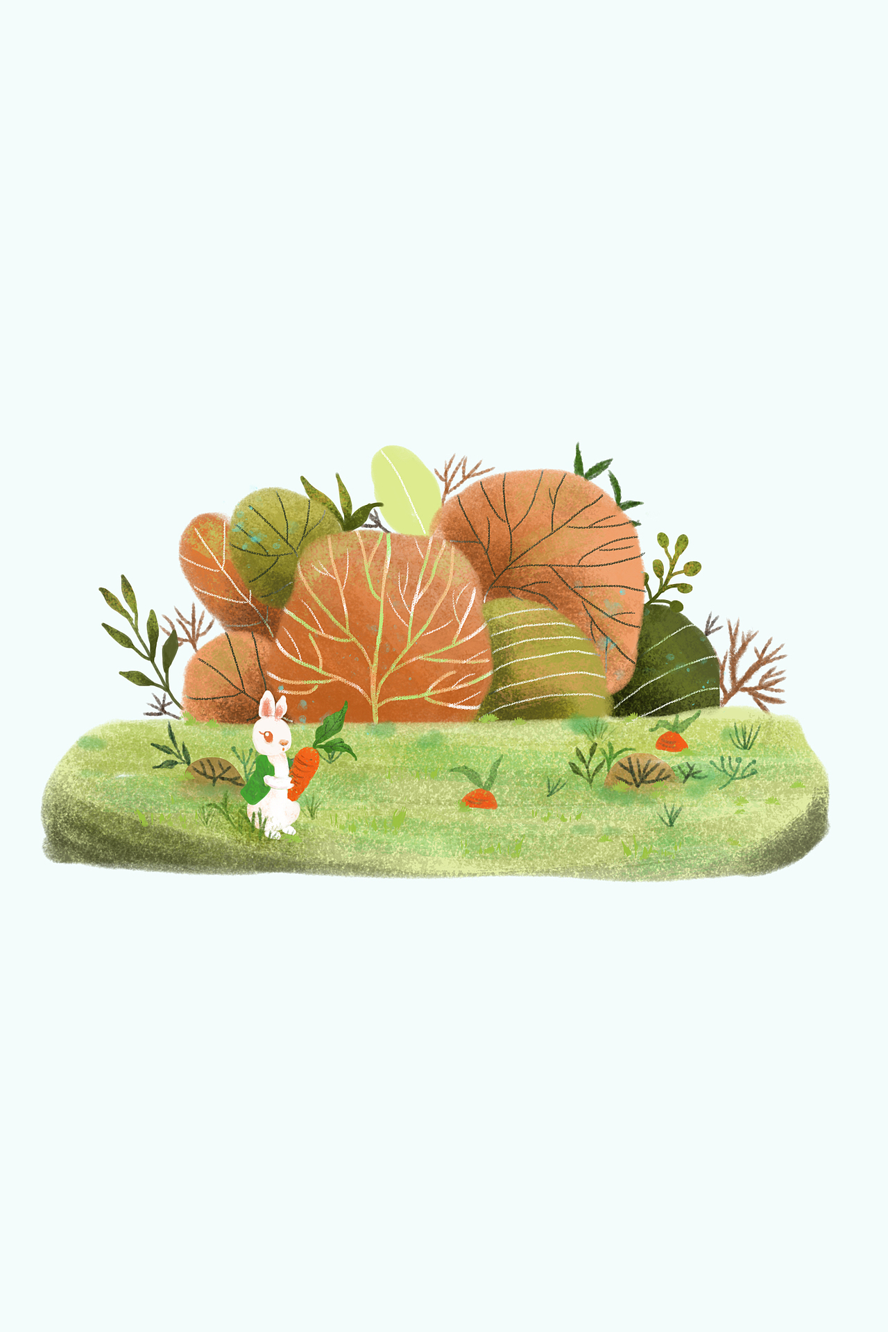 兔年小兔子场景插画背景图