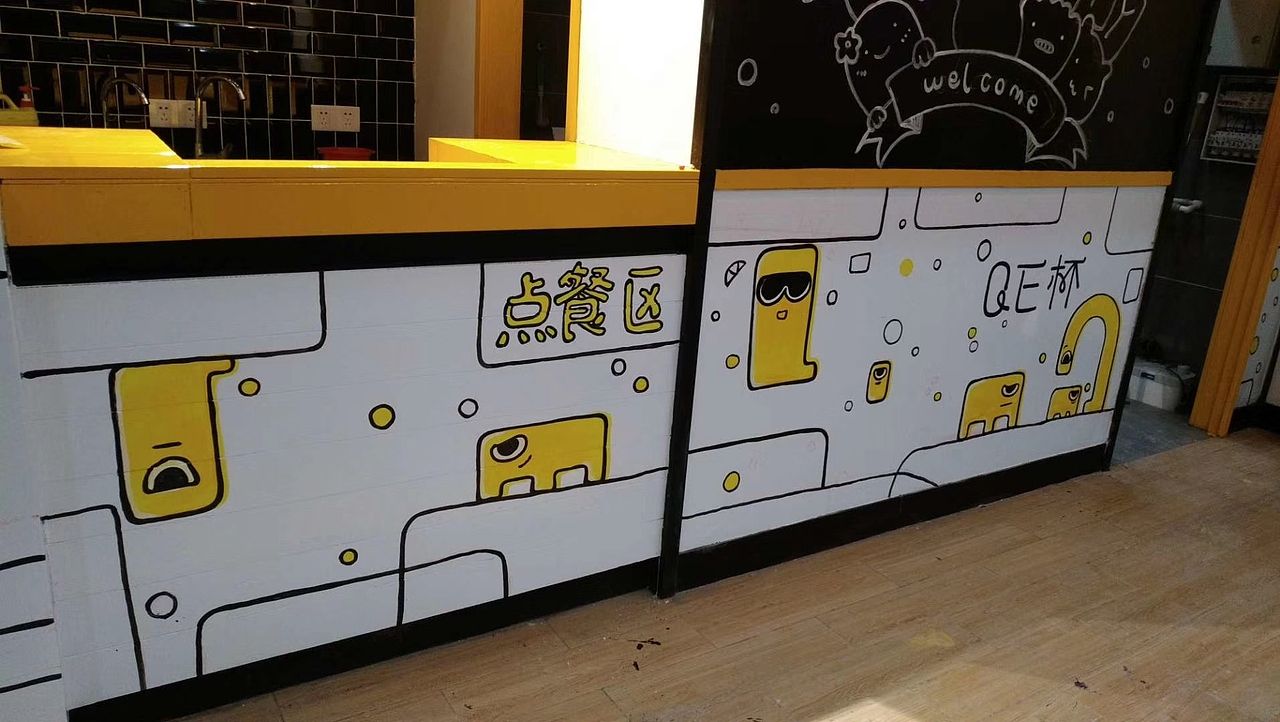 手绘奶茶店|空间|家装设计|画触本触_原创作品-站酷zcool