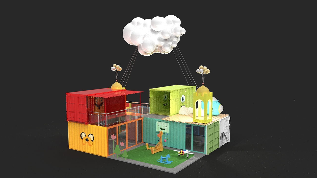 卡通集装箱（图ZMTE3MDI4OTI0） - 展陈设计 - 站酷设计师雨文柒_原创素材 - 站酷ZCOOL