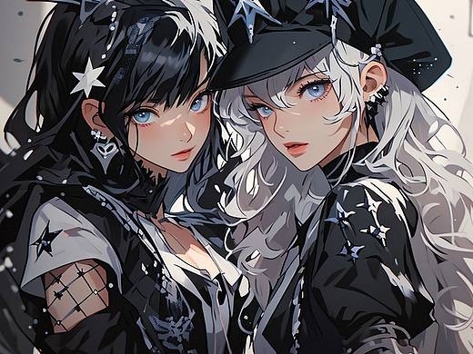 姐姐和妹妹（個(gè)人主頁(yè)-ZNjc1OTQxMzI=） - AI作品 - 站酷設(shè)計(jì)師Ai攝影喵原創(chuàng)素材 - 站酷ZCOOL