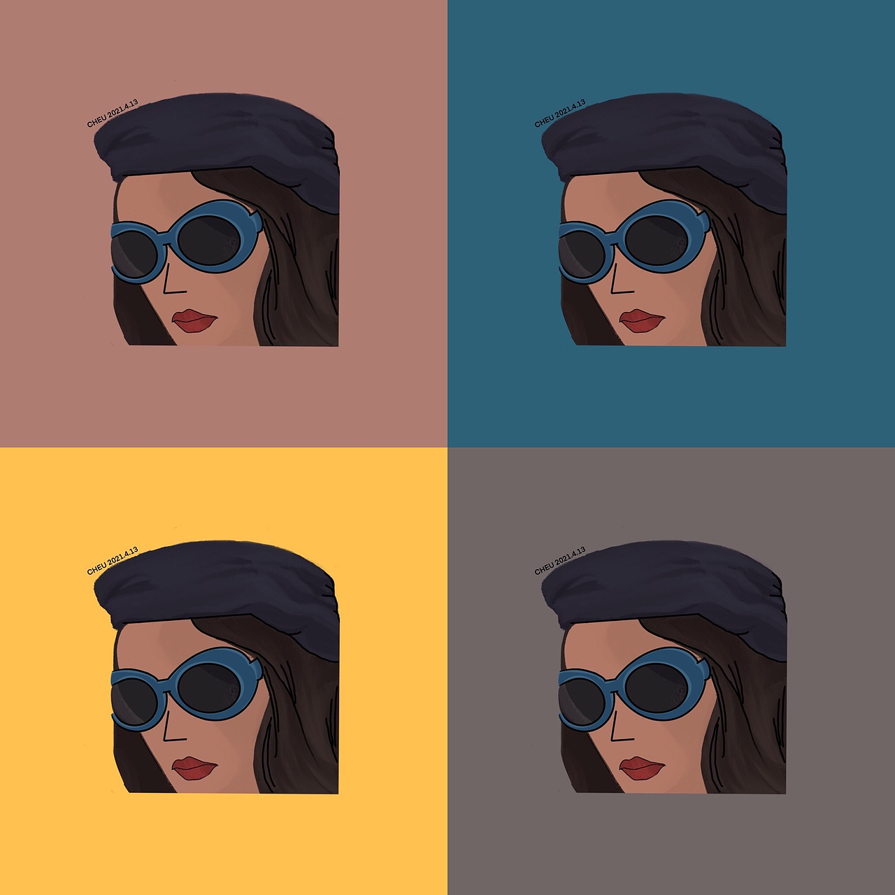 原创插画头像#眼睛女（图ZMjUxMTA3NjYw） - 创作习作 - 站酷设计师臭皮酱CHEU原创素材 - 站酷ZCOOL