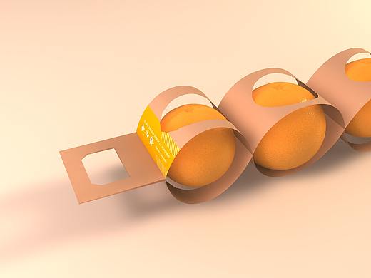 一个橙子外包装设计（C4D效果图）