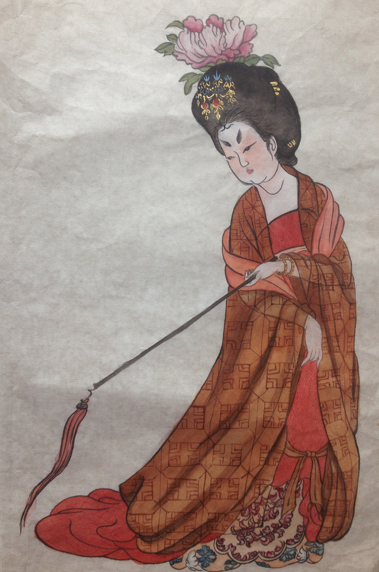 簪花仕女图临摹