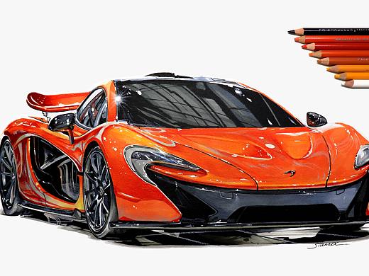 彩铅手绘丨McLaren P1
