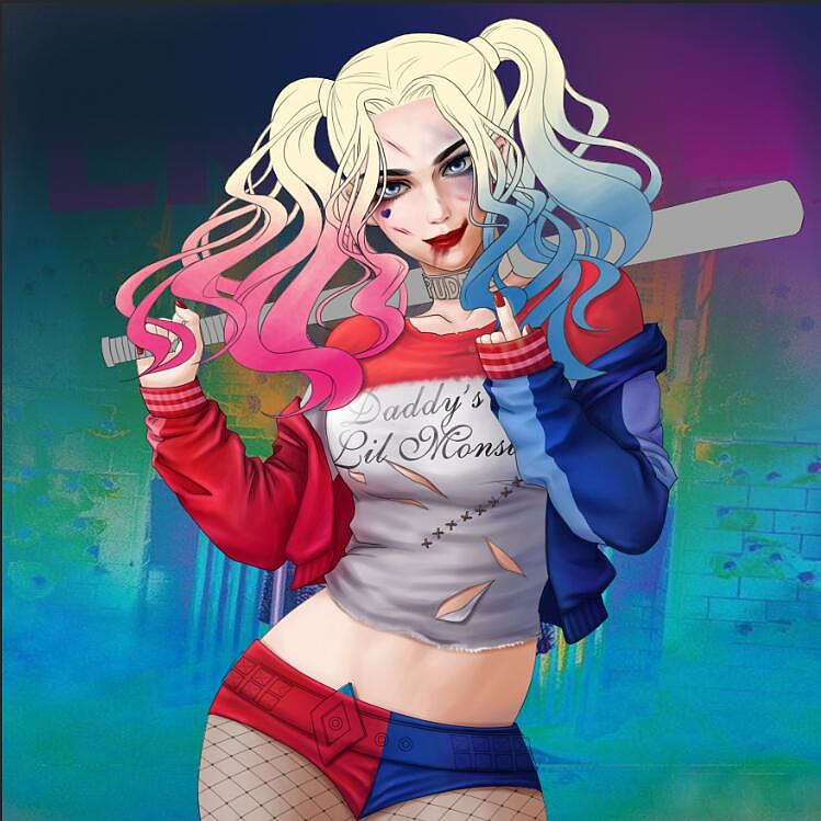 小丑女绘画过程分享