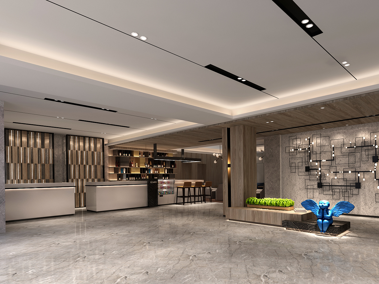 连锁酒店公区空间|空间|酒店餐饮设计|xinlk - 原创作品 - 站酷 (zcoo