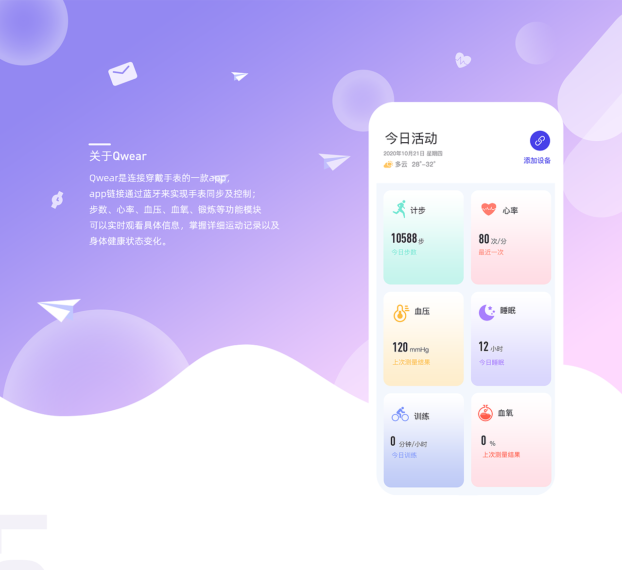 智能穿戴app设计（图ZMjc2MzA1Nzk2） - APP界面 - 站酷设计师木子姐姐_原创素材 - 站酷ZCOOL
