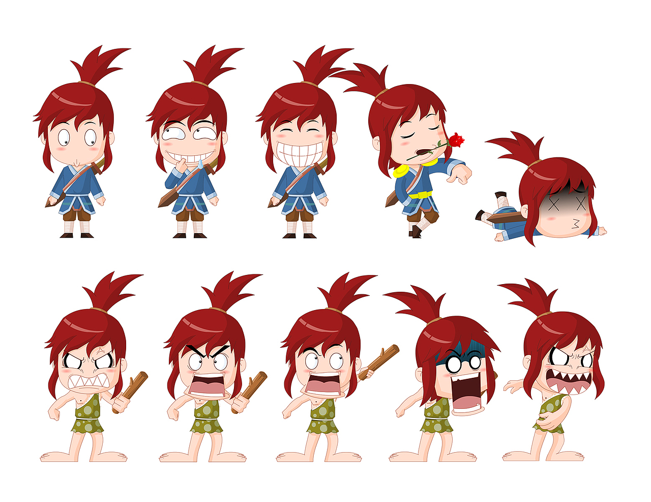 一个小动画主角的动作和表情设定(部分)~深圳|设计爱好者葡个萄0|0