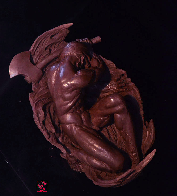 海龙紫砂作品《盘古开天》