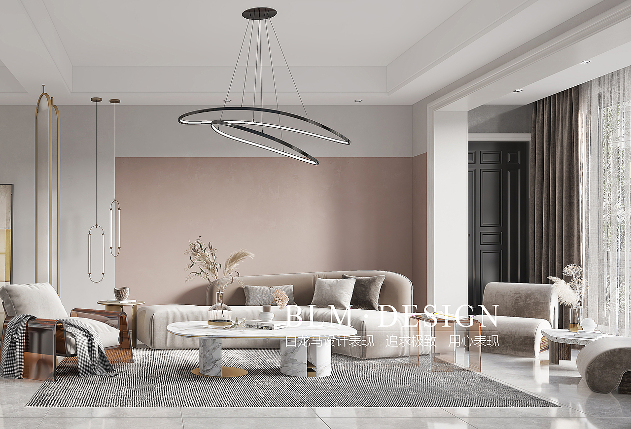 现代轻奢客餐厅—白龙马效果图