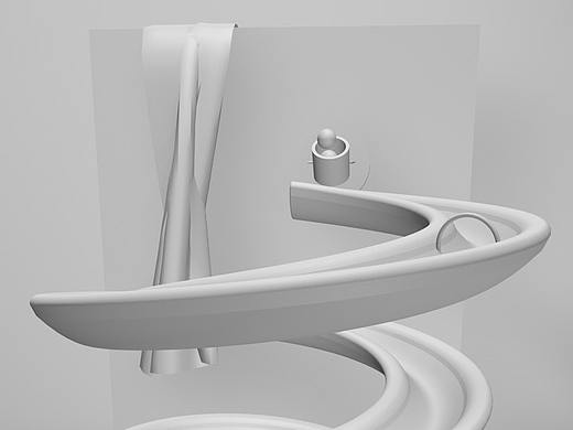 C4D球球滑梯动画 白模