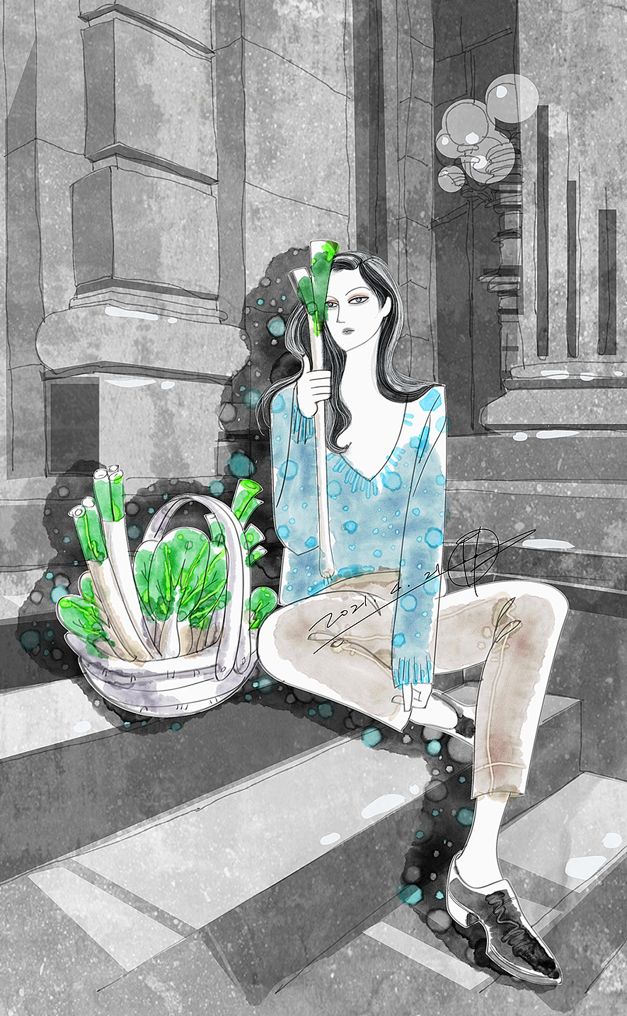 越綠色越美好（圖ZMjUyMDM2ODA0） - 商業(yè)插畫 - 站酷設計師時尚插畫彤原創(chuàng)素材 - 站酷ZCOOL