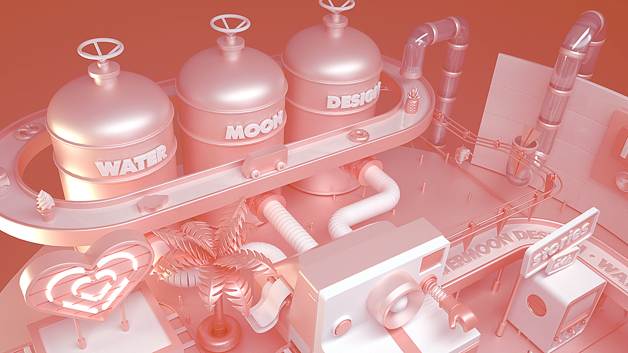 C4D-粉色工厂（图ZMTYwNjEyNzQw） - 场景 - 站酷设计师0o水月o0原创素材 - 站酷ZCOOL