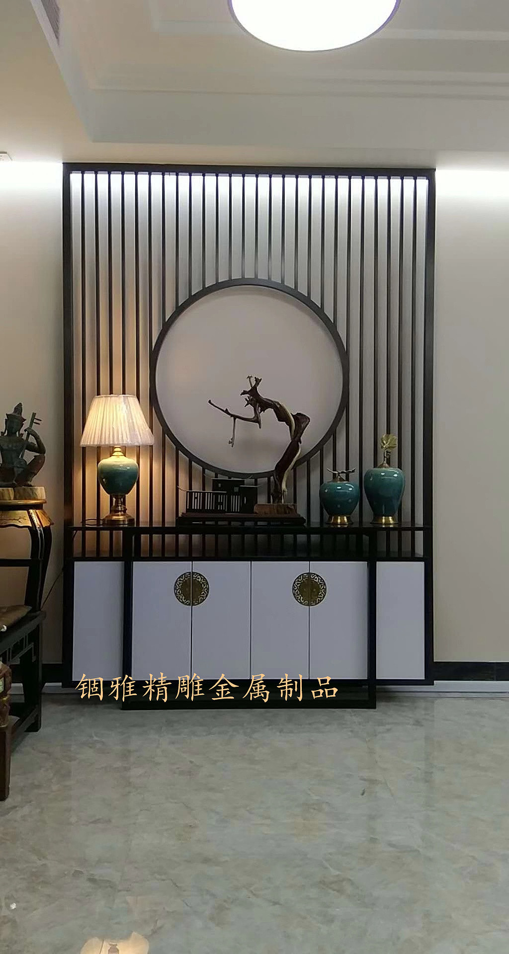 黑钛金拉丝不锈钢管焊接花格屏风