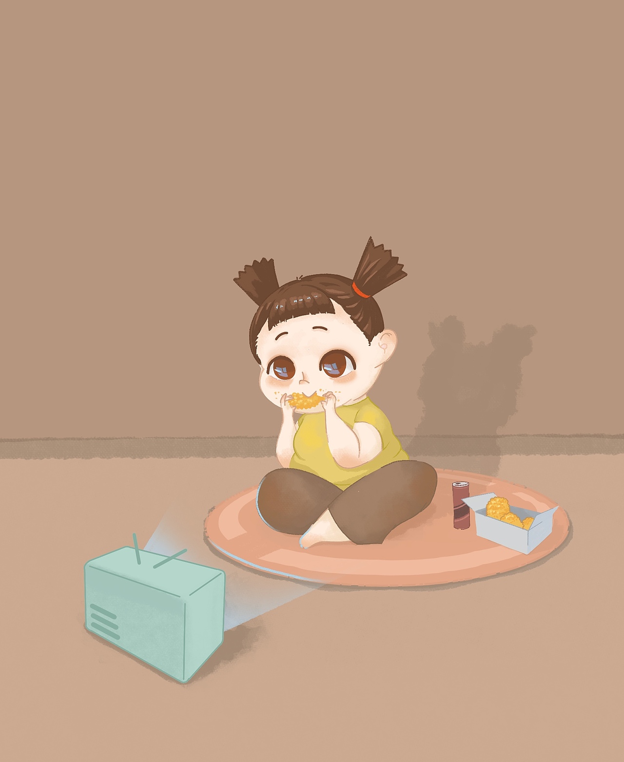 追剧和炸鸡很般配哟