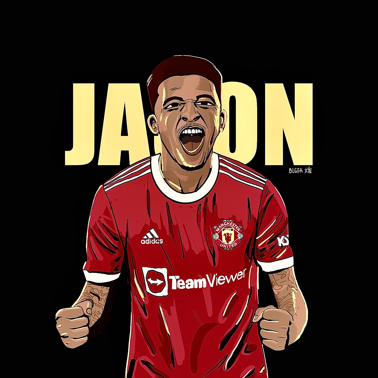 曼联足球俱乐部 球星合集|插画|创作习作|bigfa大发发 - 原创作品