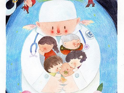 儿童插画 白衣天使的守护（个人主页-ZNTYxNjA3NDg=） - 儿童插画 - 站酷设计师夏生nico原创素材 - 站酷ZCOOL