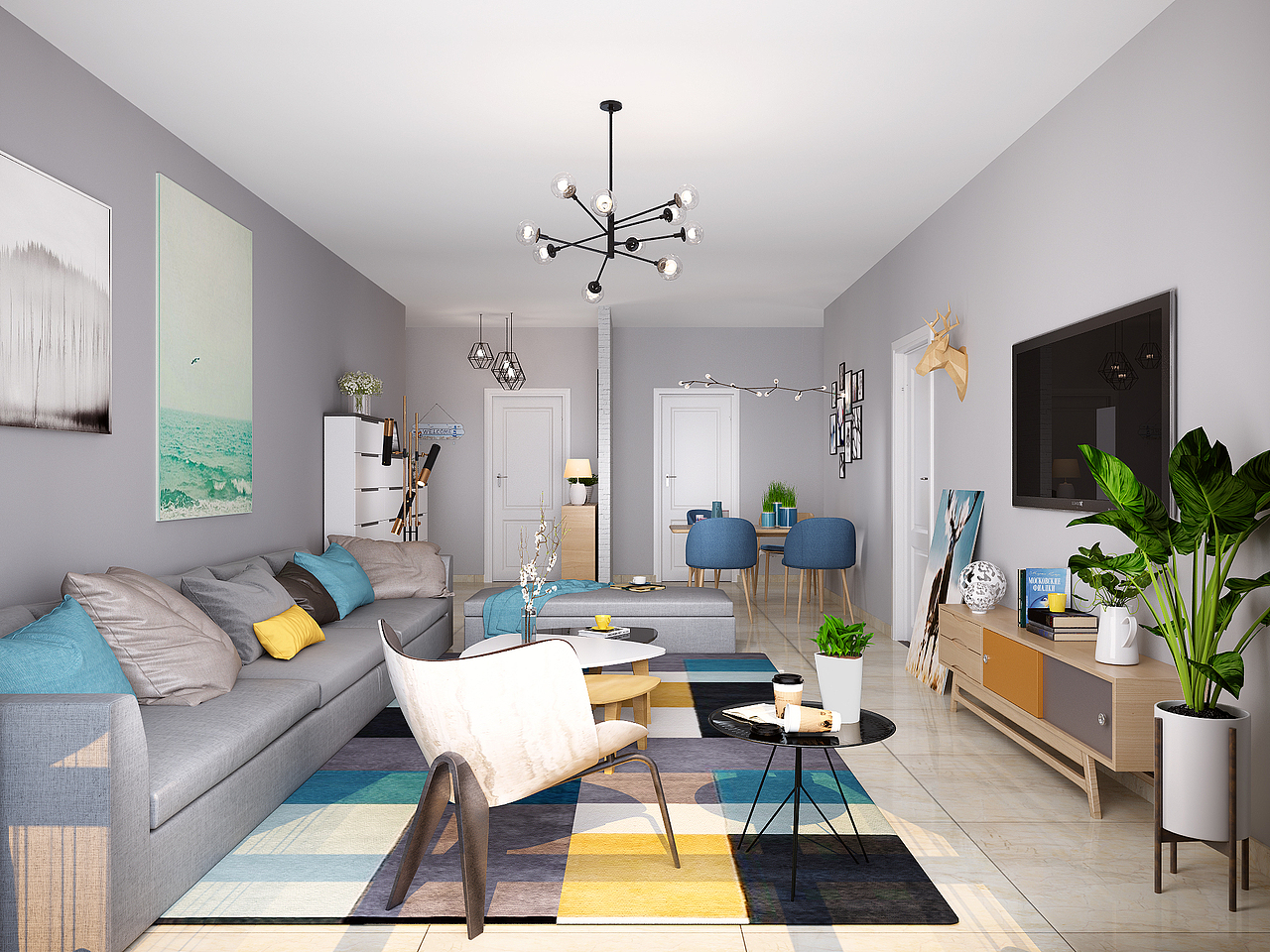 昆明湖北欧效果图（图ZOTIxODEwMjA=） - 家装设计 - 站酷设计师沐沐丶小染原创素材 - 站酷ZCOOL