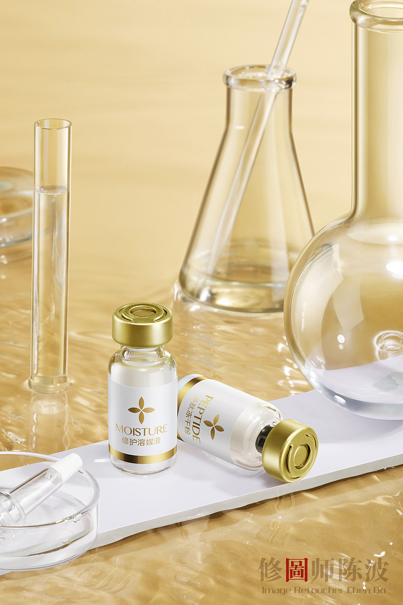 瓷雅冻干粉小金瓶-美妆产品静物场景拍摄精修（图ZMjc0NjExOTAw） - 产品摄影 - 站酷设计师修图师陈波原创素材 - 站酷ZCOOL