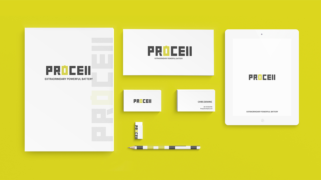 Procell 电池类logo标志设计