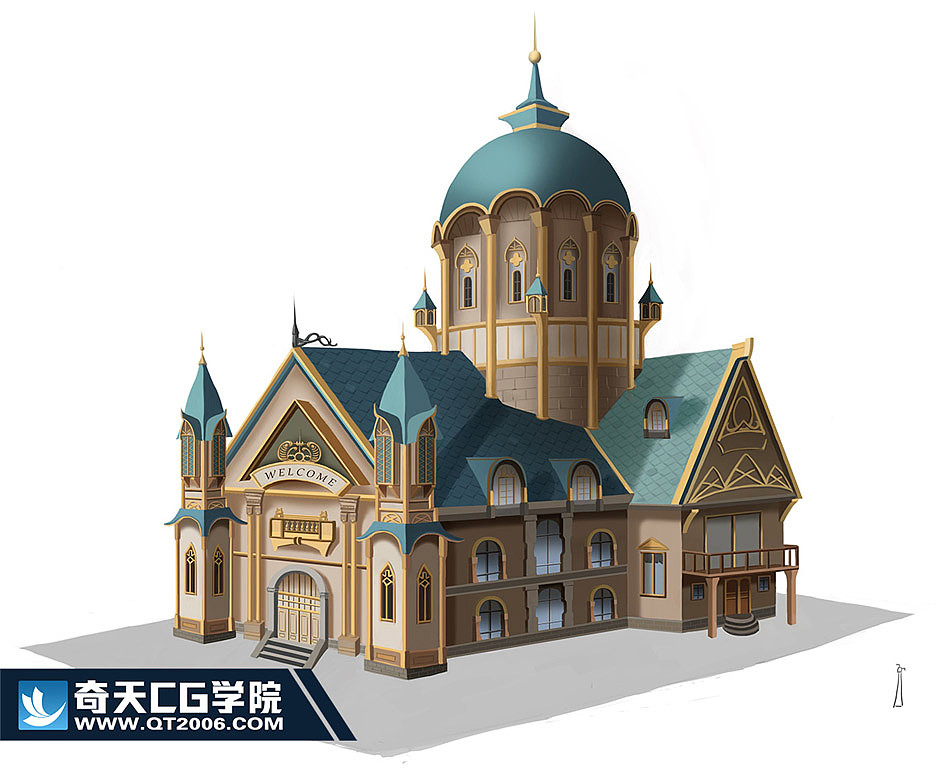 游戏原画建筑设计建筑单体