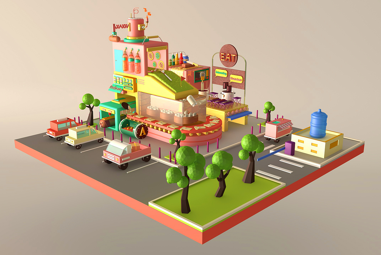 C4D-美食每刻（图ZODcyNjU1MTY=） - 场景 - 站酷设计师谢JIE原创素材 - 站酷ZCOOL