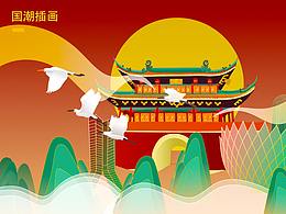 國風手繪插畫項目 