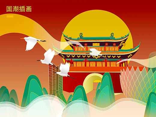 国风手绘插画项目 
