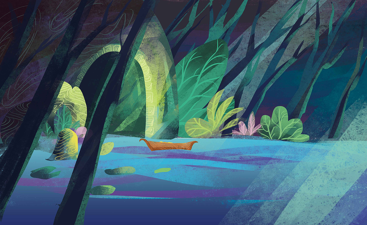 《精灵夜雨》插画（图ZMjAwNzUwMTY4） - 绘本 - 站酷设计师菊子juzi原创素材 - 站酷ZCOOL