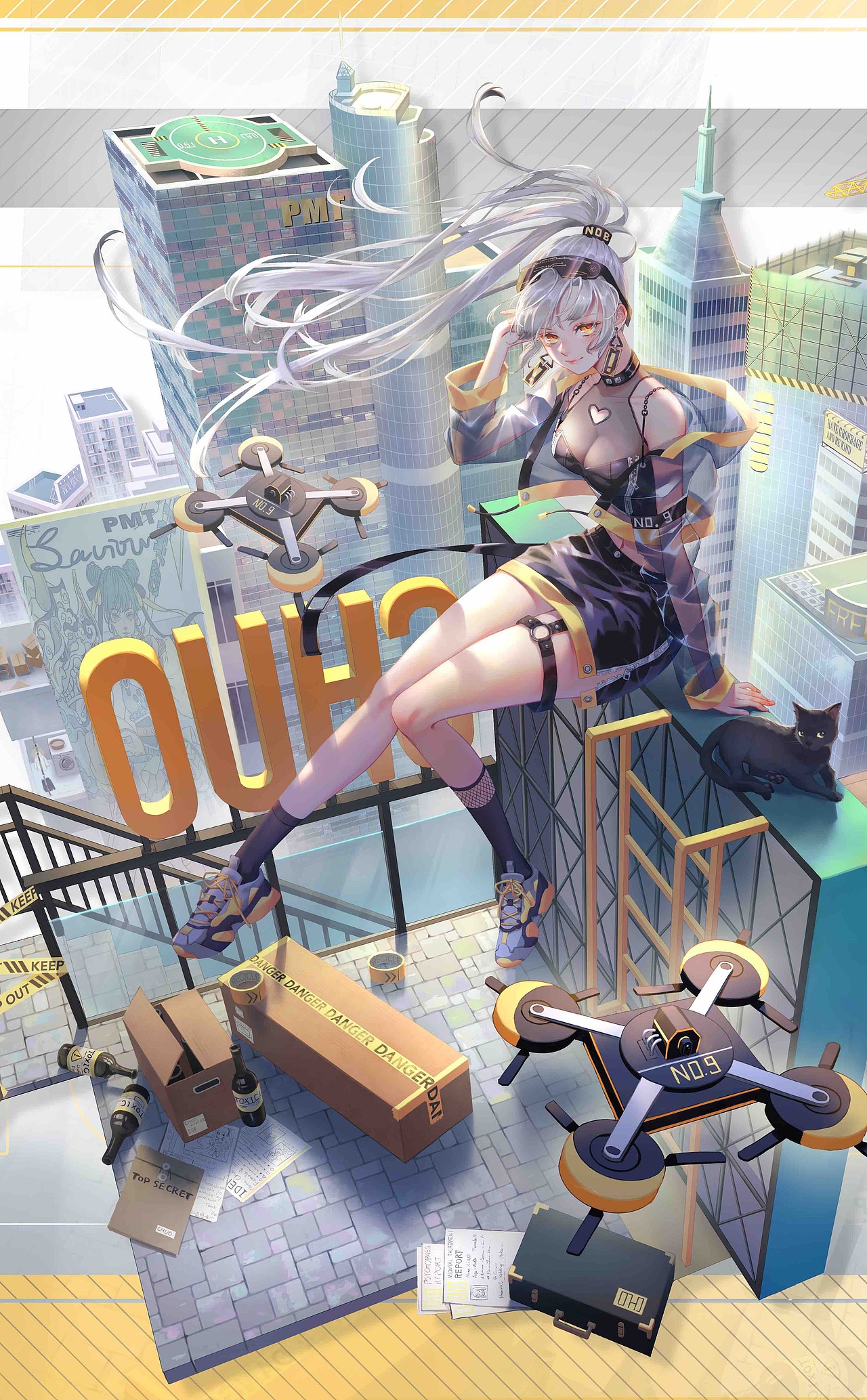 天台少女（图ZMjkxNjAxNDA4） - 游戏原画 - 站酷设计师晴天戳戳原创素材 - 站酷ZCOOL
