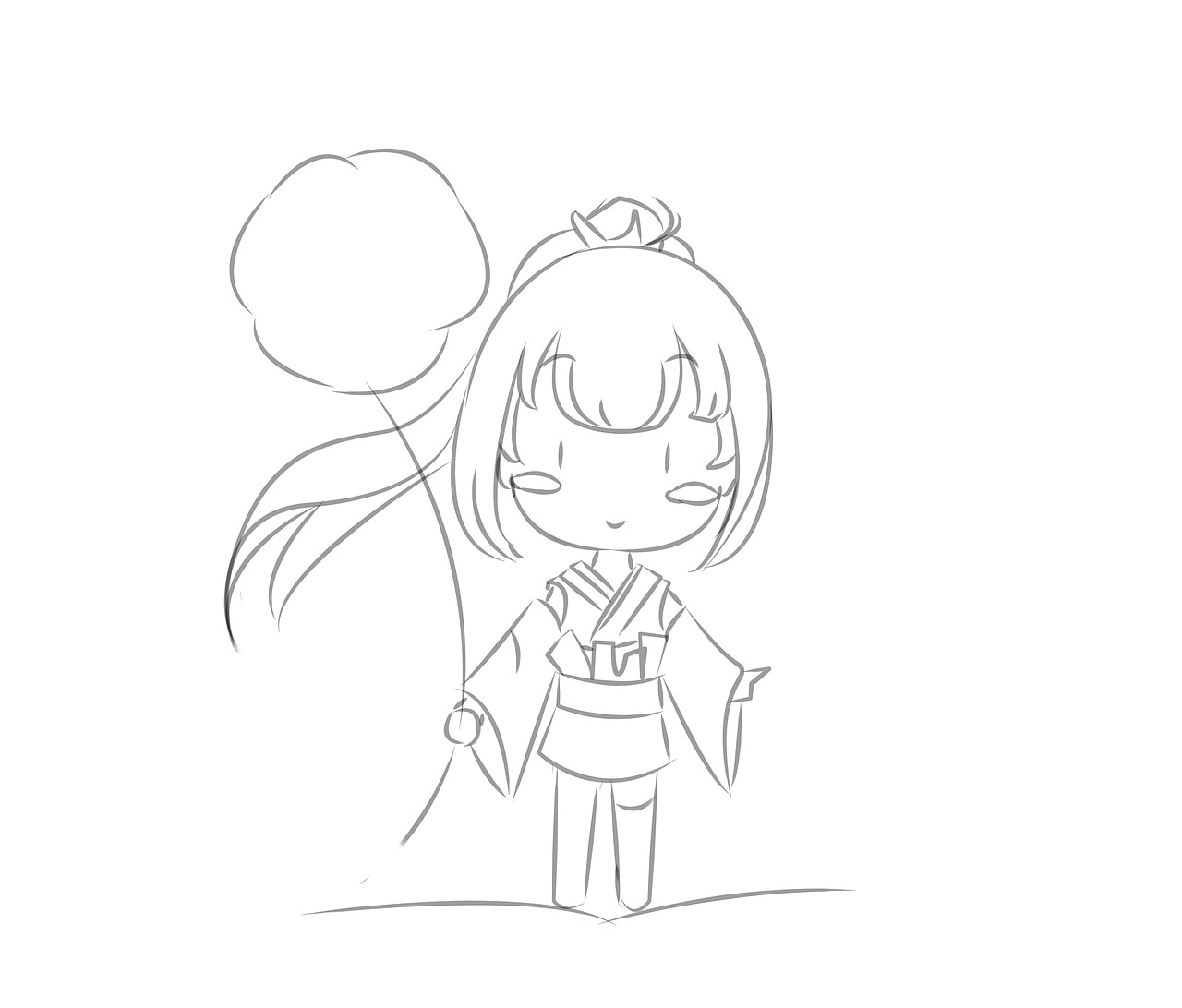 阴阳师草爸爸q版线稿