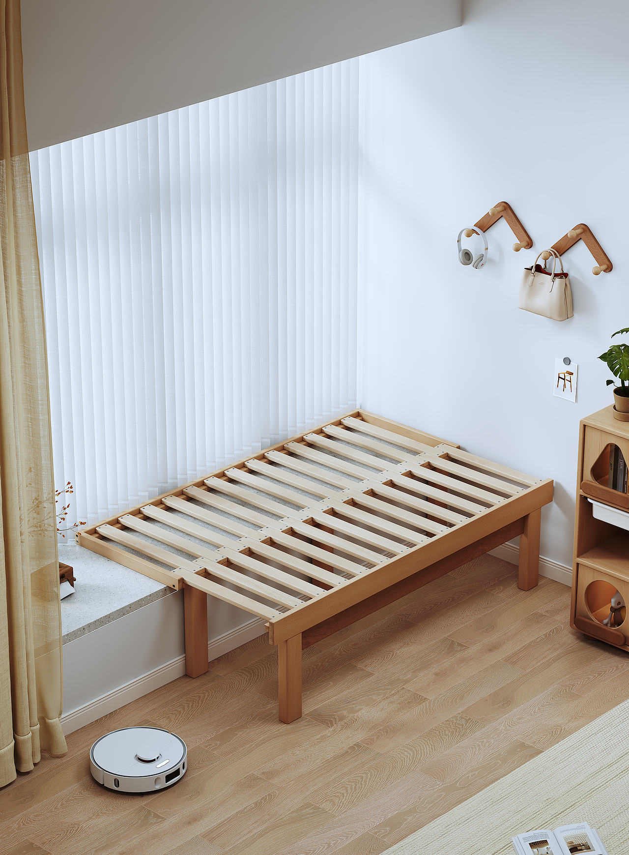 飘窗伸缩床建模渲染