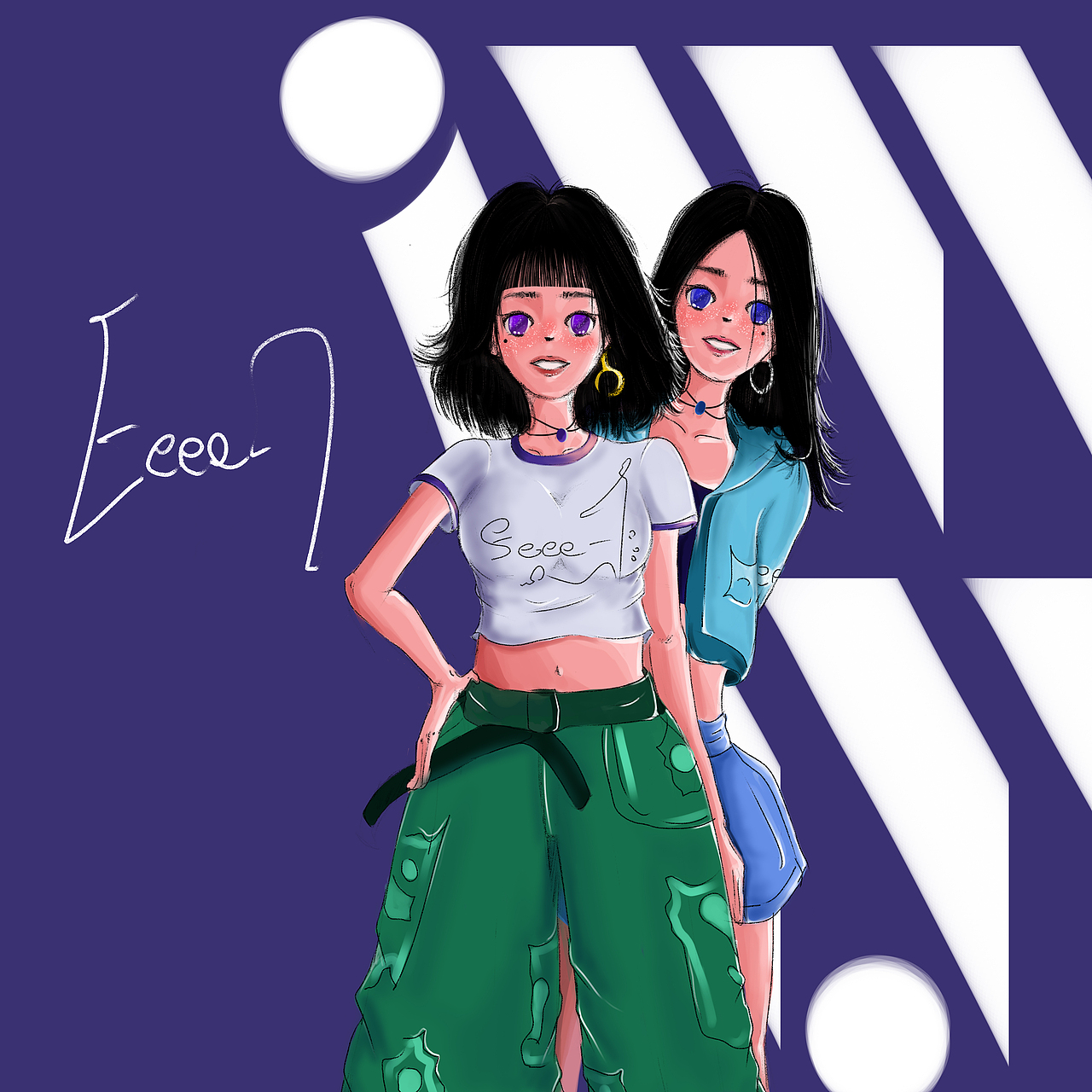 原创插画|双胞胎姐妹系列