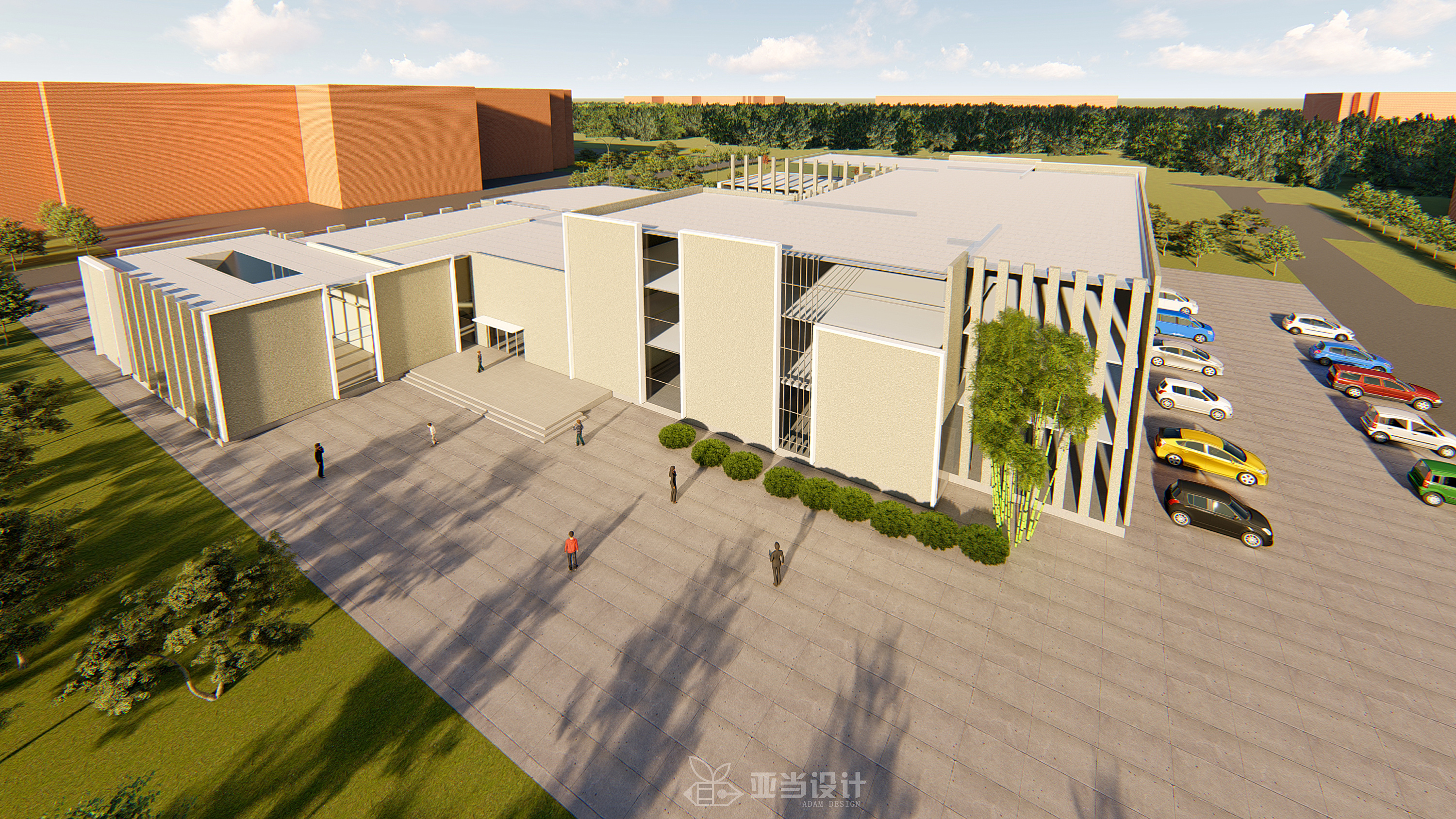 教学楼模型及效果图|空间|建筑设计|南昌亚当设计 - 原创作品 - 站酷