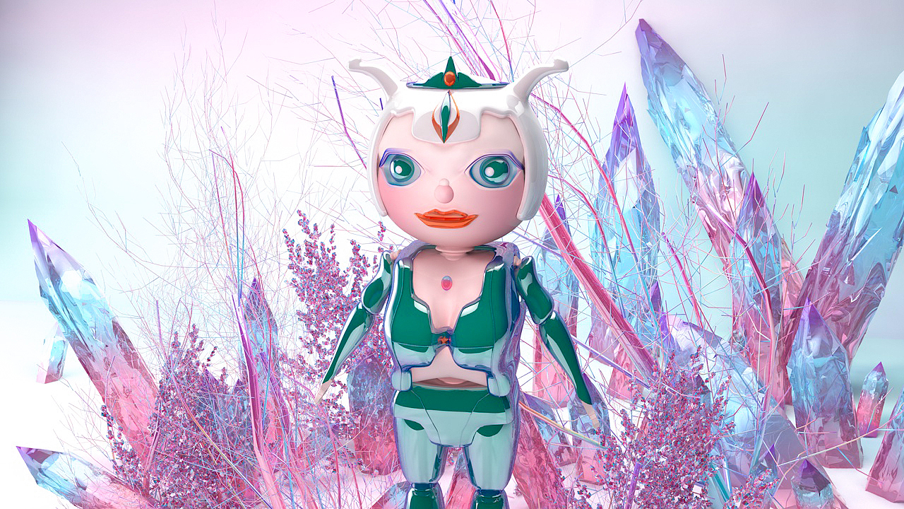 C4D人物场景作品-大脸呆